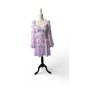 B. Darlin Juniors Dress Size 7/8 NWT Floral Long Sleeve Fit & Flare MSRP $79